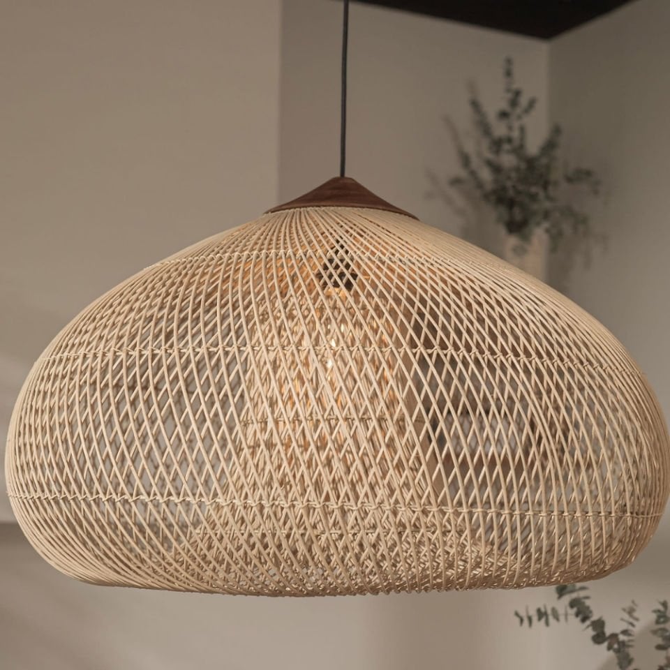 D'Bodhi Drum 80x51 cm Naturel Teak Rattan Sarkıt