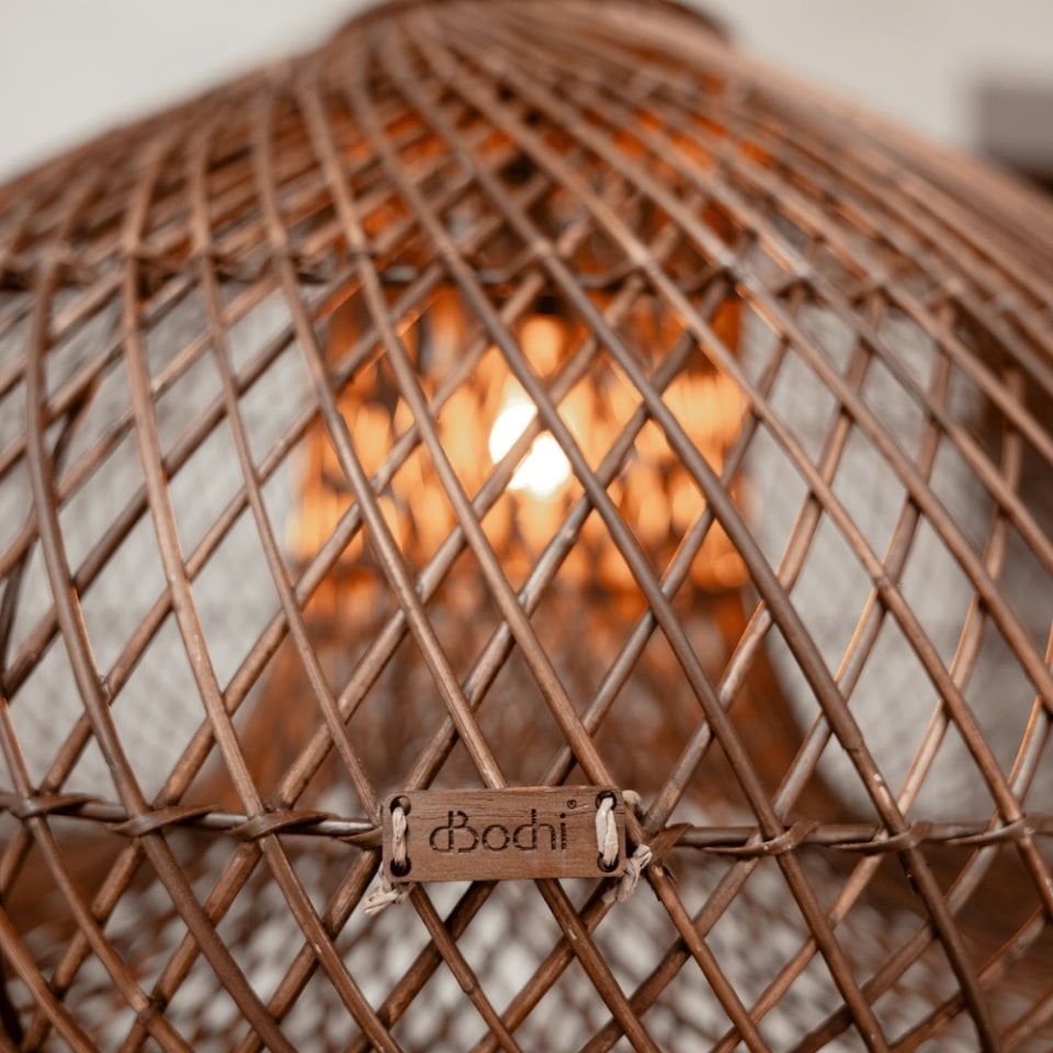 D'Bodhi Drum 80x51 cm Kahve Teak Rattan Sarkıt