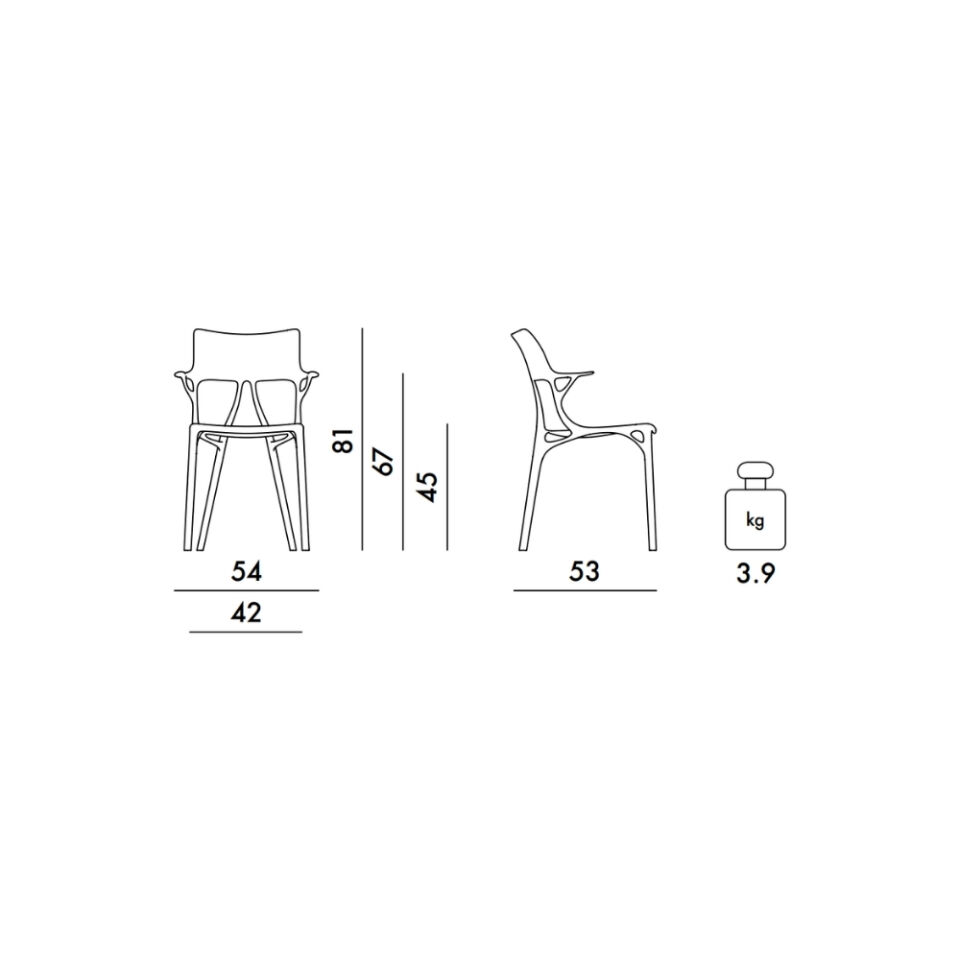 Kartell A.I Dış Mekan Kahverengi Kollu Sandalye