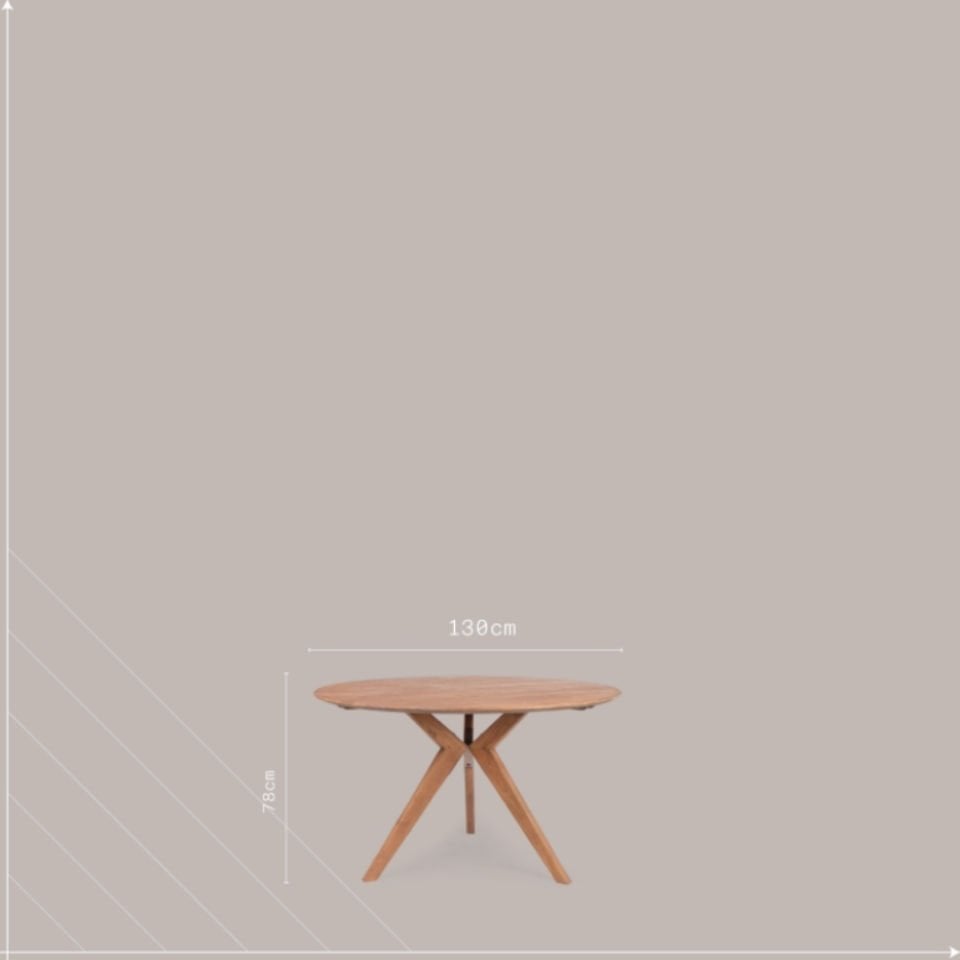 D'Bodhi Kupu-Kupu 130 cm Yuvarlak Yemek Masası