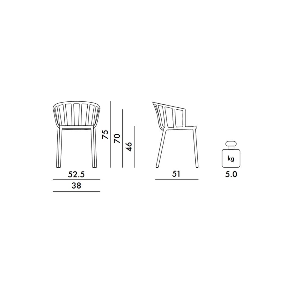 Kartell Venice Parlak Beyaz Dış Mekan Sandalye 2'li Koli