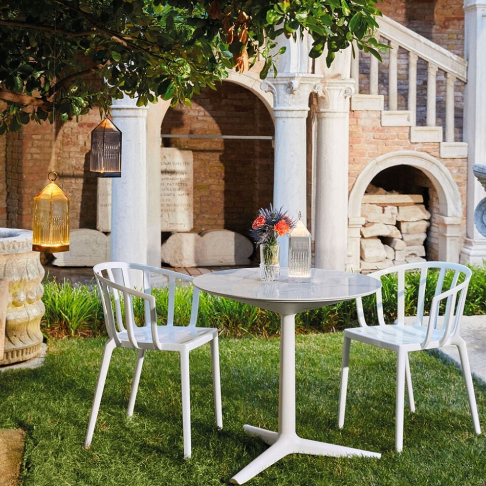 Kartell Venice Parlak Beyaz Dış Mekan Sandalye 2'li Koli