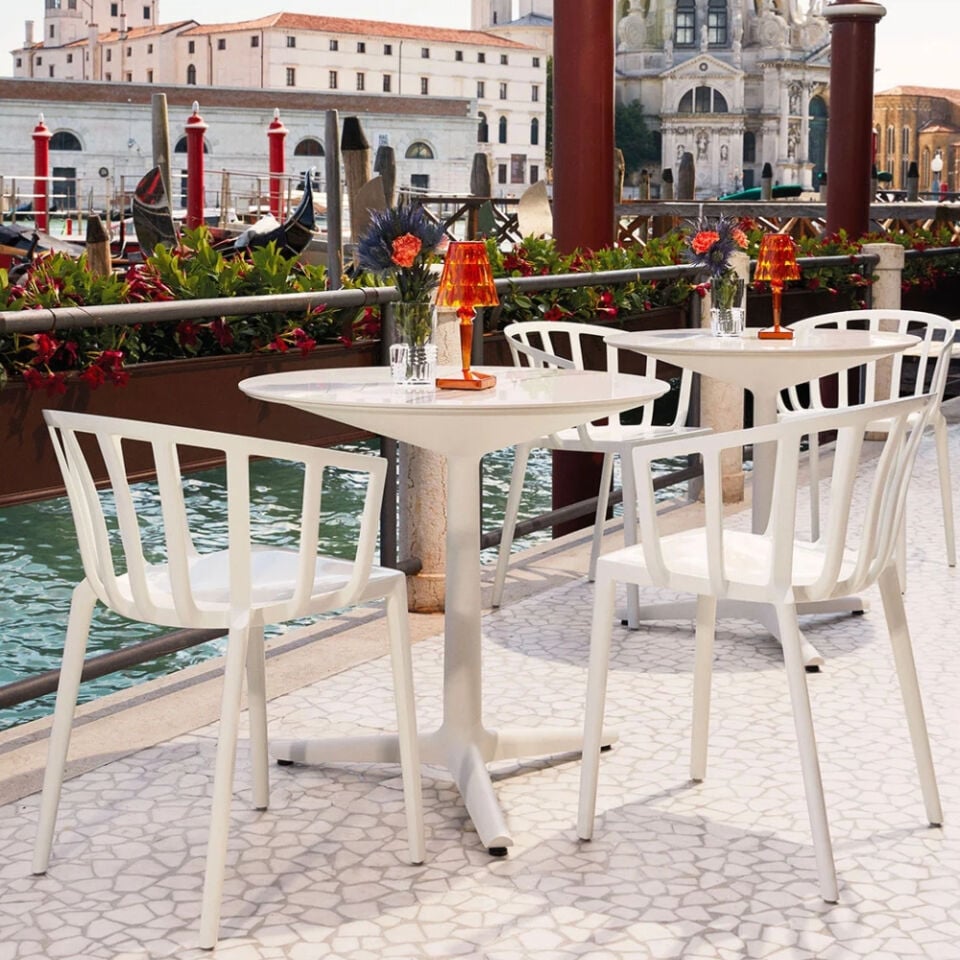 Kartell Venice Parlak Beyaz Dış Mekan Sandalye 2'li Koli