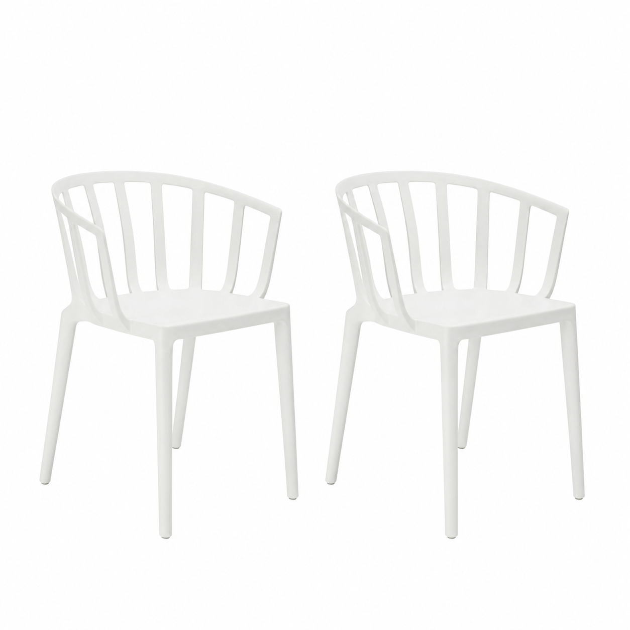 Kartell Venice Parlak Beyaz Dış Mekan Sandalye 2'li Koli