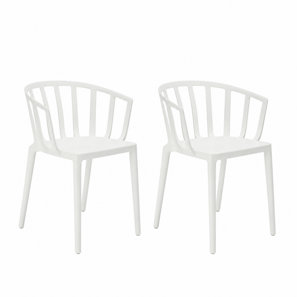 Kartell Venice Parlak Beyaz Dış Mekan Sandalye 2'li Koli