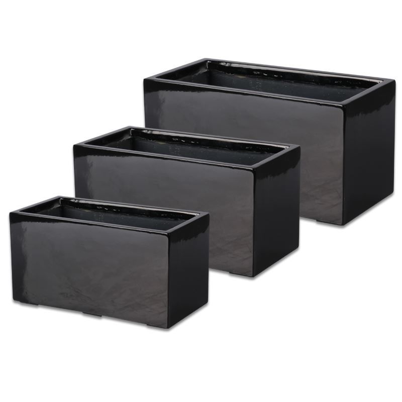 Lounge Siyah Saksı 60x26 cm
