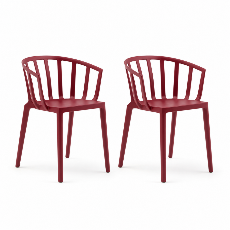 Kartell Venice Mat Bordo Dış Mekan Sandalye 2'li Koli