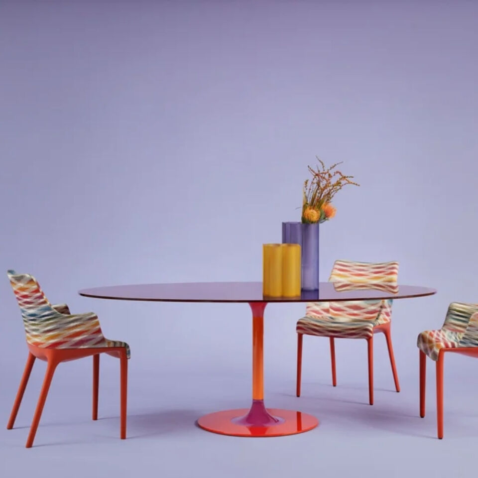 Kartell Thierry XXL Bordo Oval Masa 192x72 cm