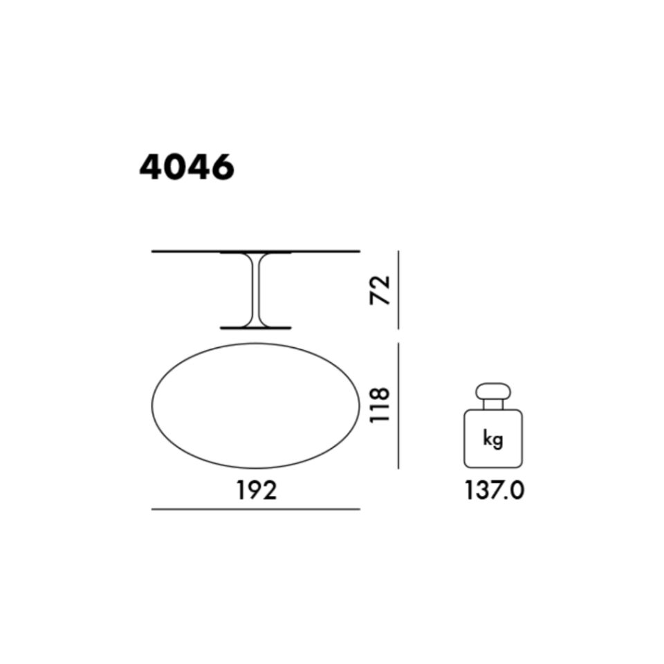 Kartell Thierry XXL Bordo Oval Masa 192x72 cm