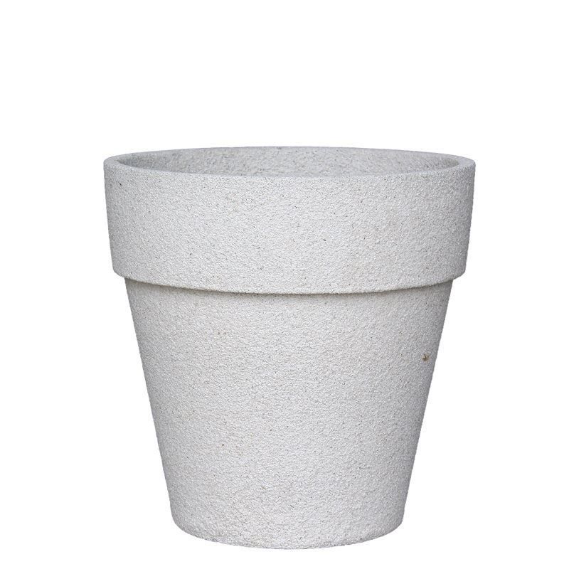Polystone Saksı/Çiçeklik Beyaz 37x37 cm