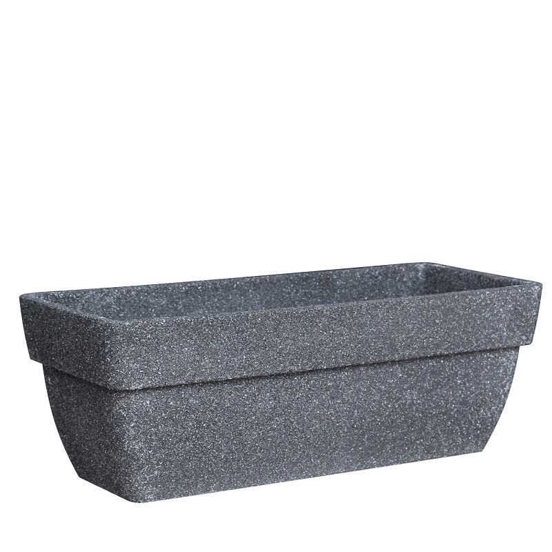 Polystone Saksı/Çiçeklik Siyah 58x21 cm