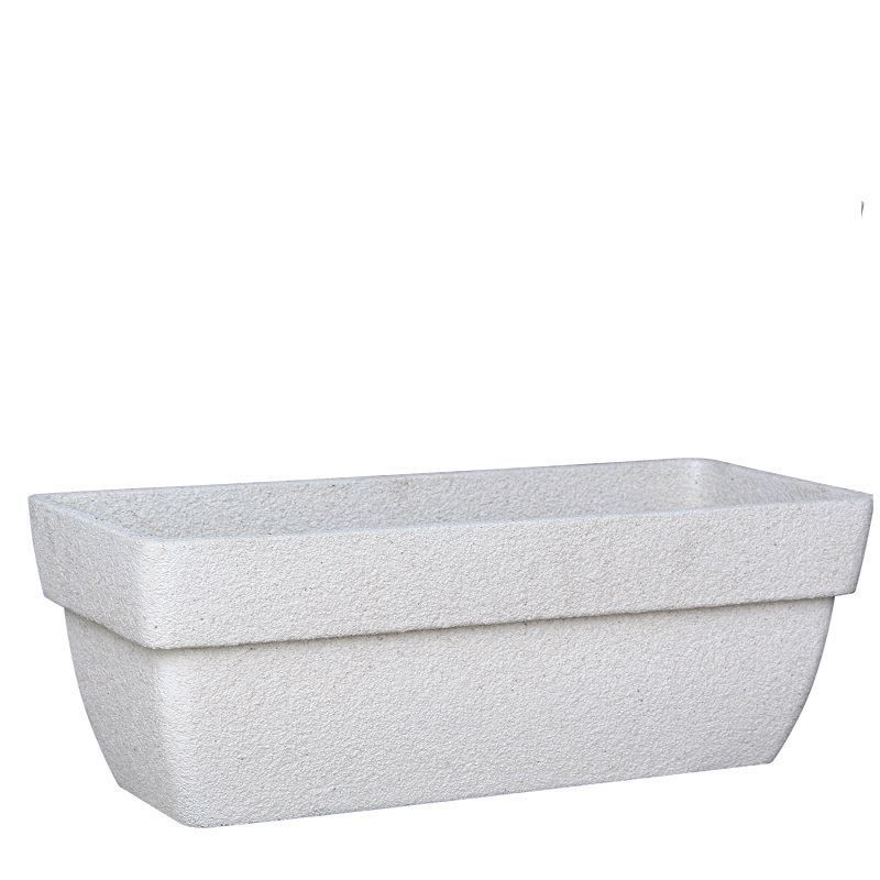 Polystone Saksı/Çiçeklik Beyaz 58x21 cm