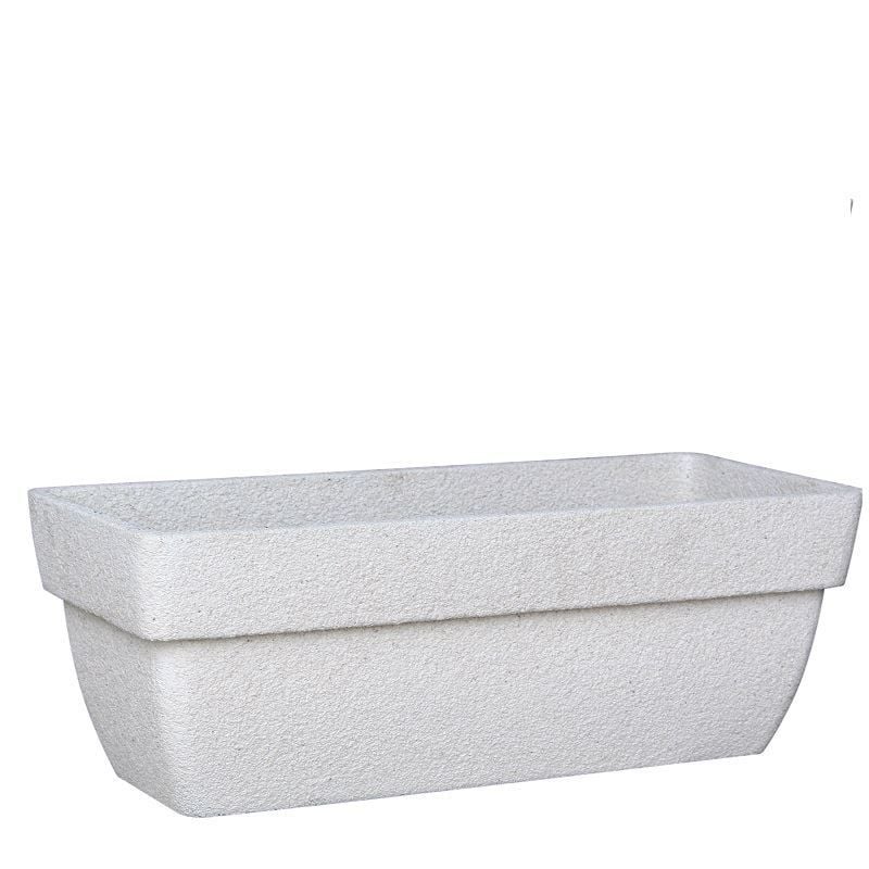 Polystone Saksı/Çiçeklik Beyaz 58x21 cm
