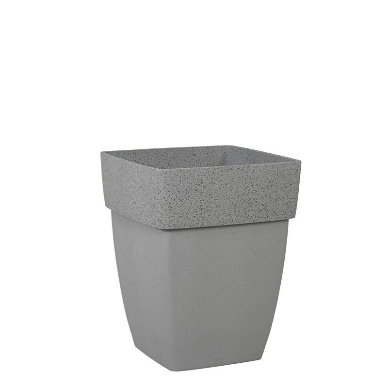 Polystone Saksı Kumlu Gri Kenar 28x34 cm