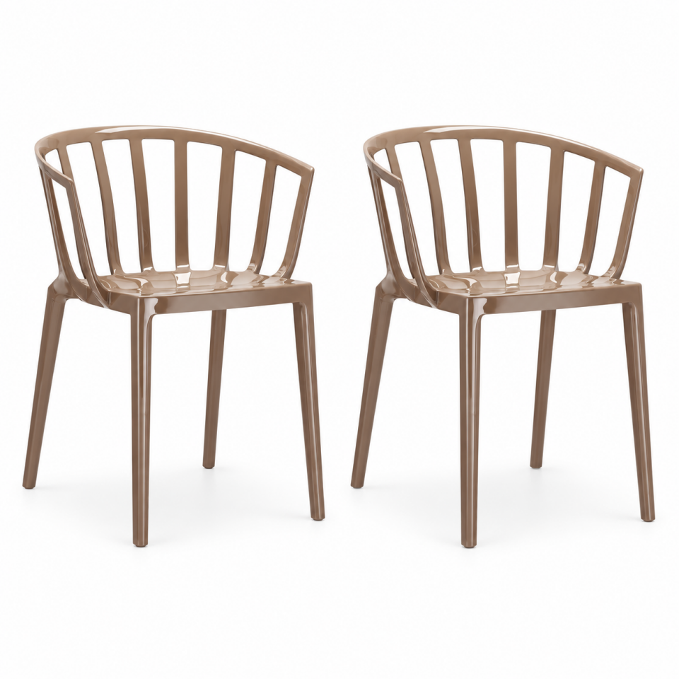 Kartell Venice Sandalye Paslı Bej-Krem 2'li Koli