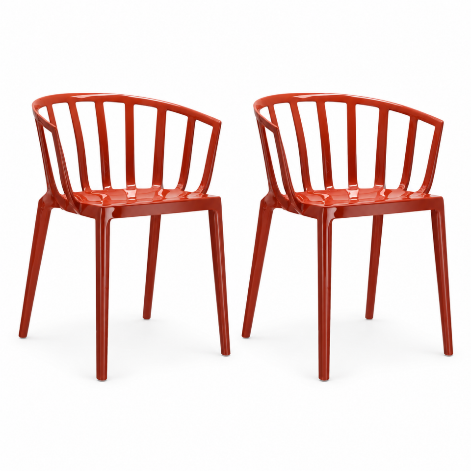 Kartell Venice Sandalye Paslı Turuncu 2'li Koli