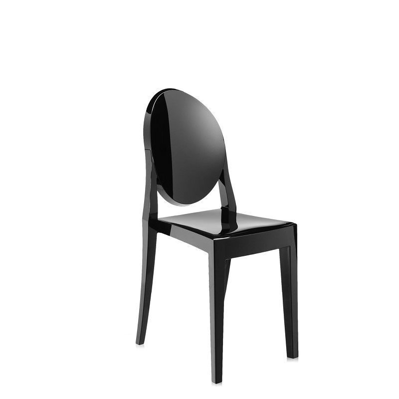 Victoria Ghost Sandalye Parlak Siyah