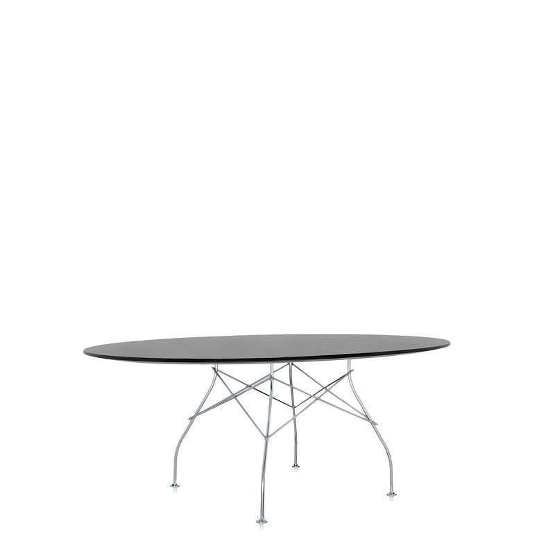 Glossy Oval Yemek Masası Siyah