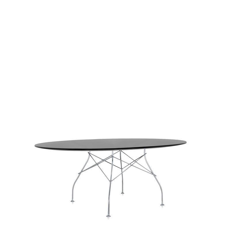 Glossy Oval Yemek Masası Siyah