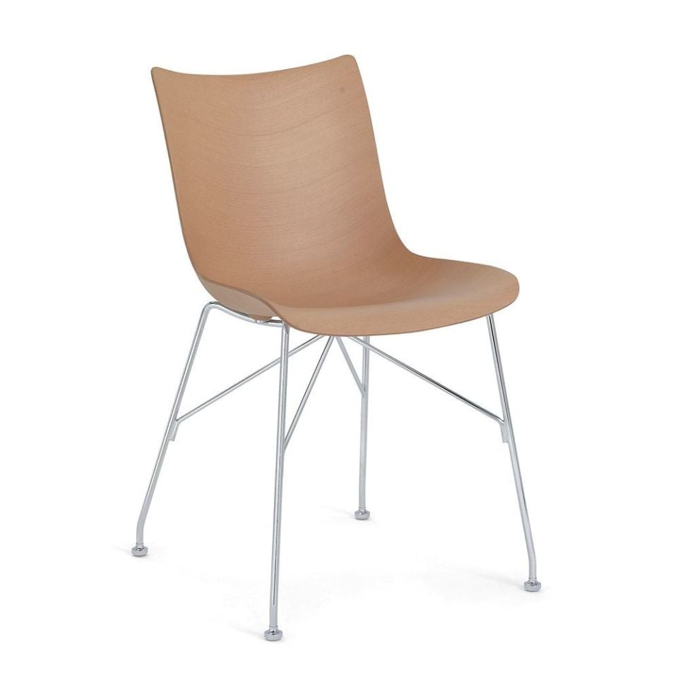 P/Wood Sandalye Açık Kahve/Krom