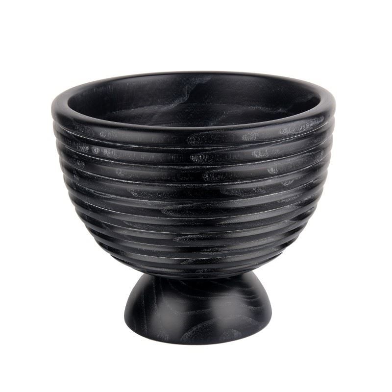 Yivli Ahşap Vazo 27cm
