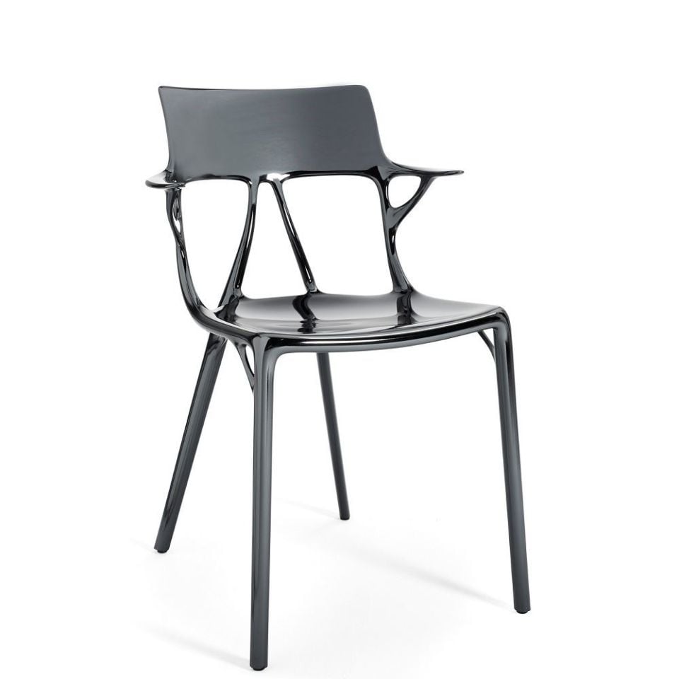 2'li Kartell A.I. Metalik Titanyum Sandalye