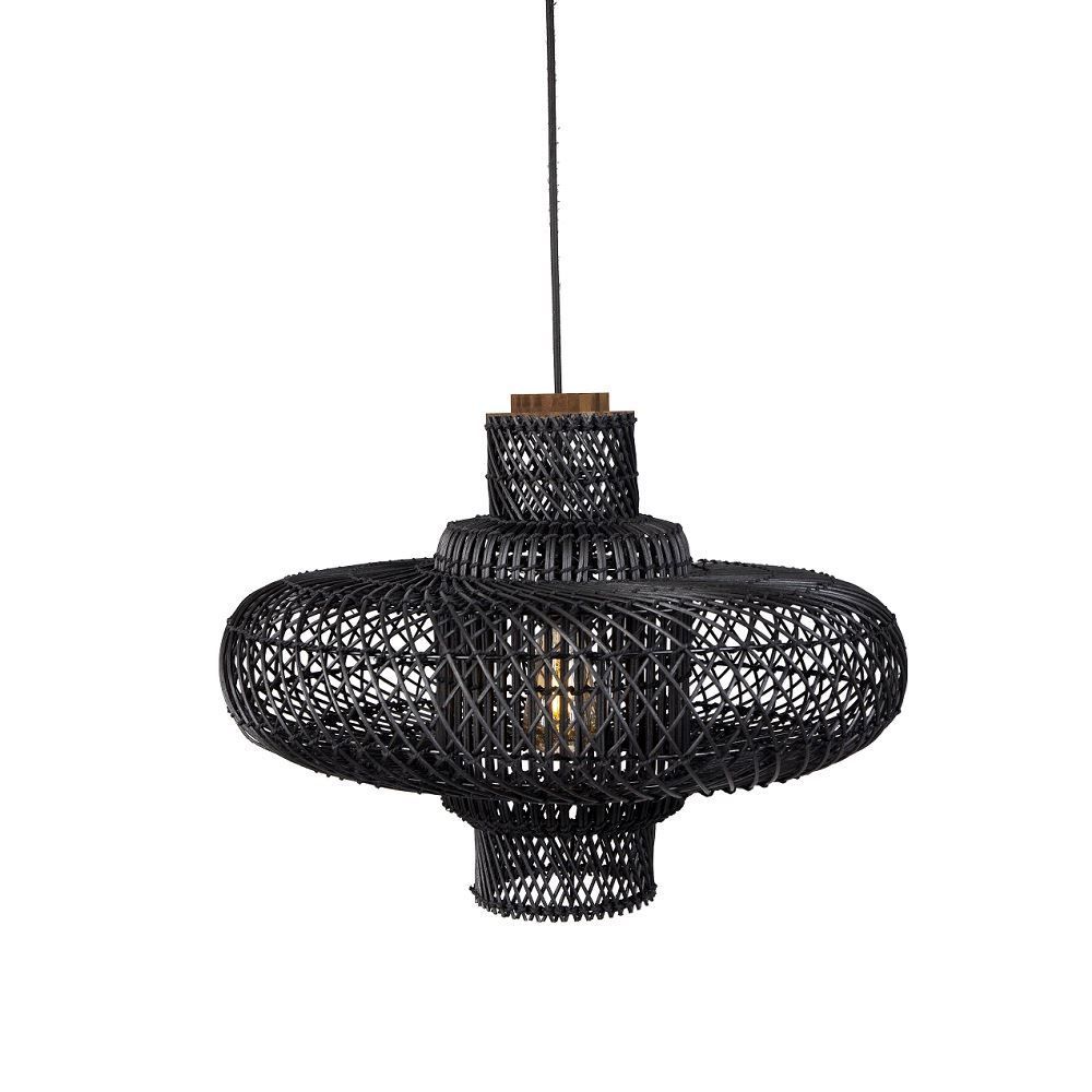 Organo Sarkıt Siyah Rattan 55x38 cm