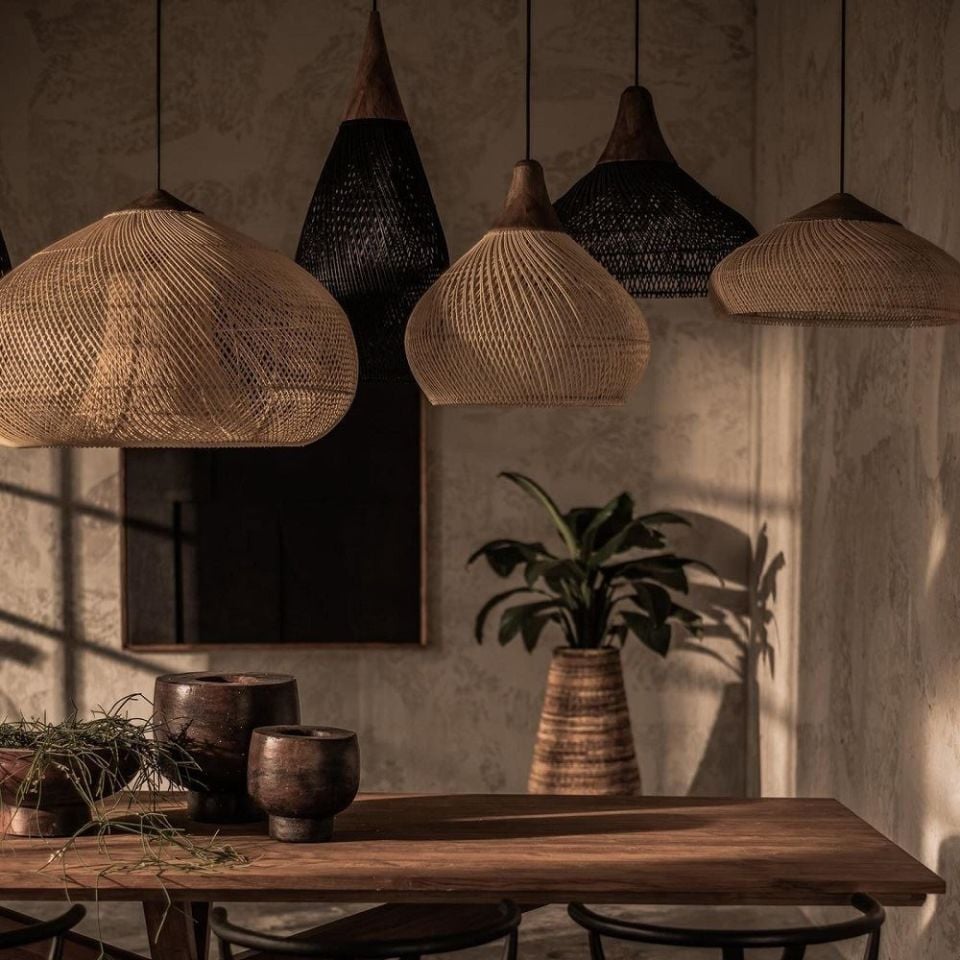 Drum Sarkıt Natural Rattan 60x38 cm