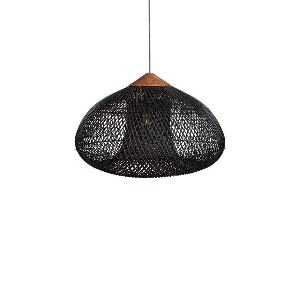 Drum Sarkıt Siyah Rattan 60x38 cm