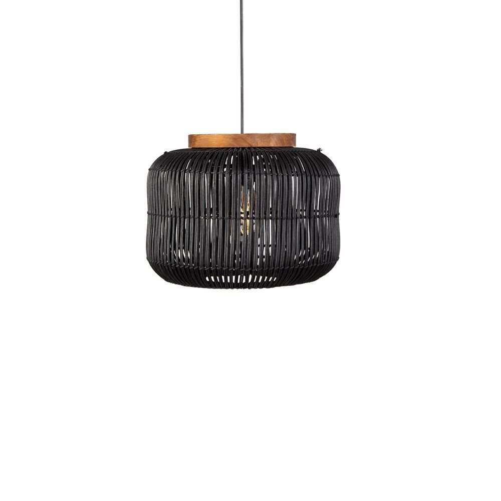 Barrel Sarkıt Siyah Rattan 34x26 cm