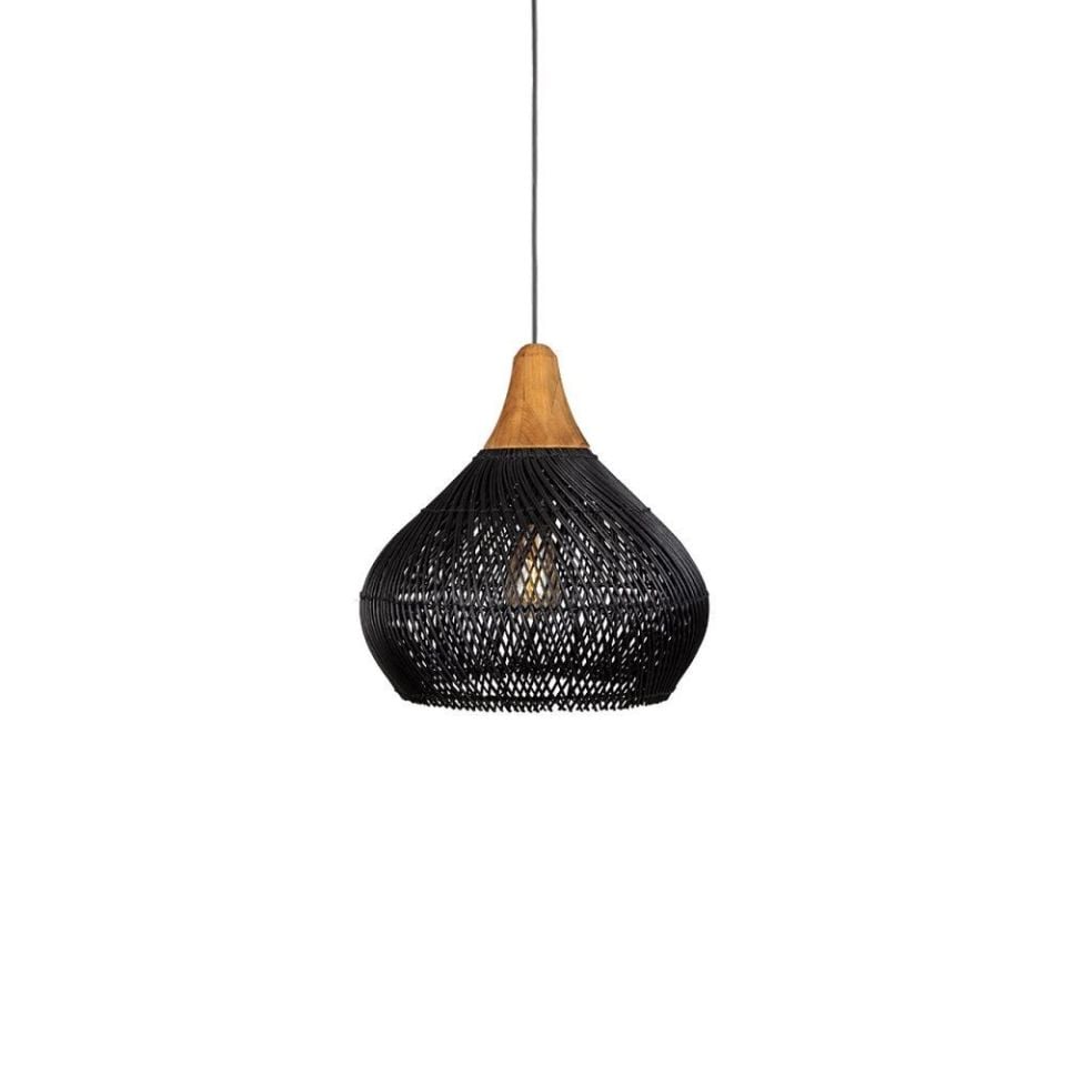 Bell Sarkıt Siyah Rattan 50x50 cm